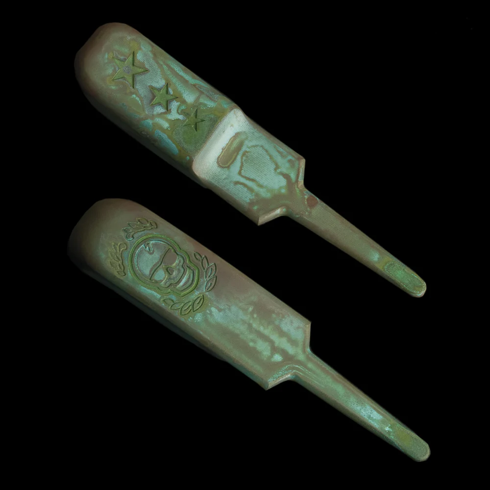 Copper Patina Skull Divot Tool