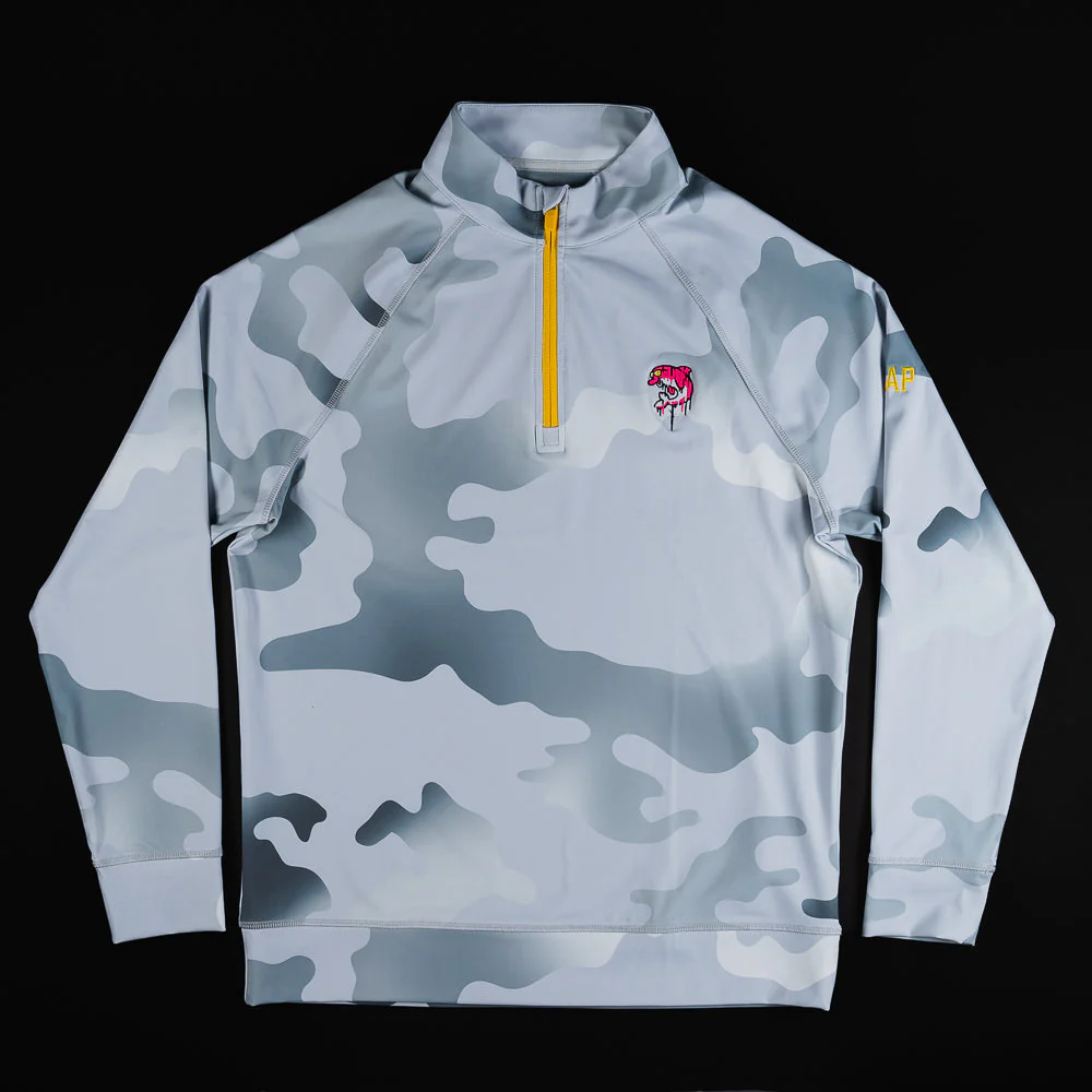 G/FORE Gradient Camo Dripping Flipper 1/4 Zip Pullover