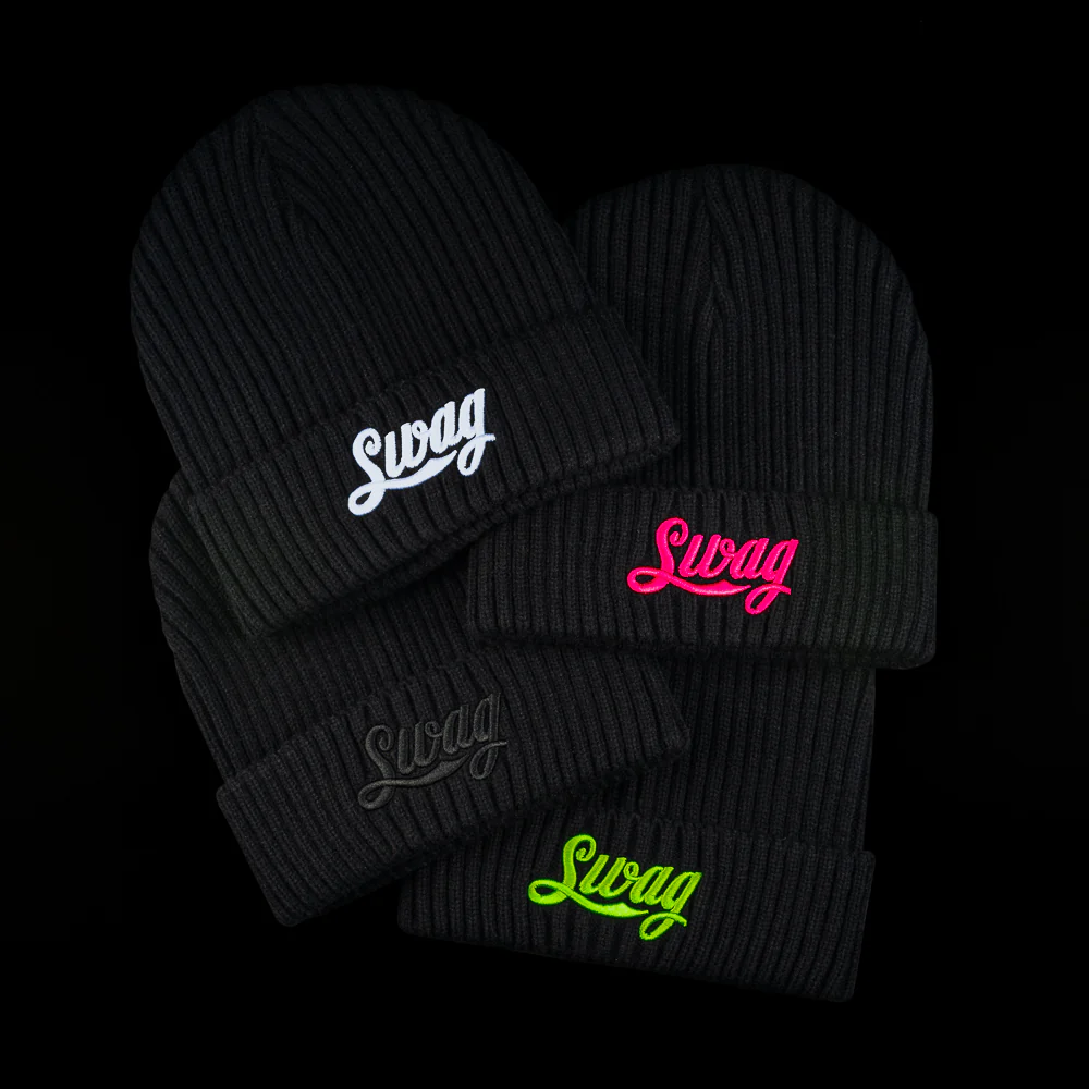 Neon Pink SWAG Cola Script Beanie - Image 3