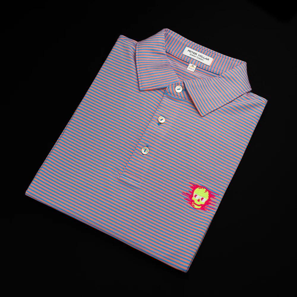 Neon Yellow Melting Skull Polo Shirt