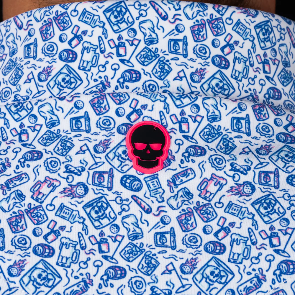 On The Rocks Blue Classic Polo Shirt - Image 4