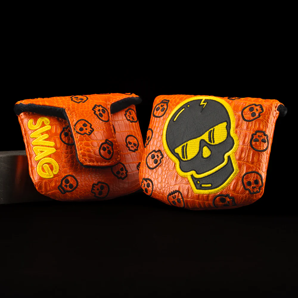 Orange Faux Exotic Skull Mallet Cover