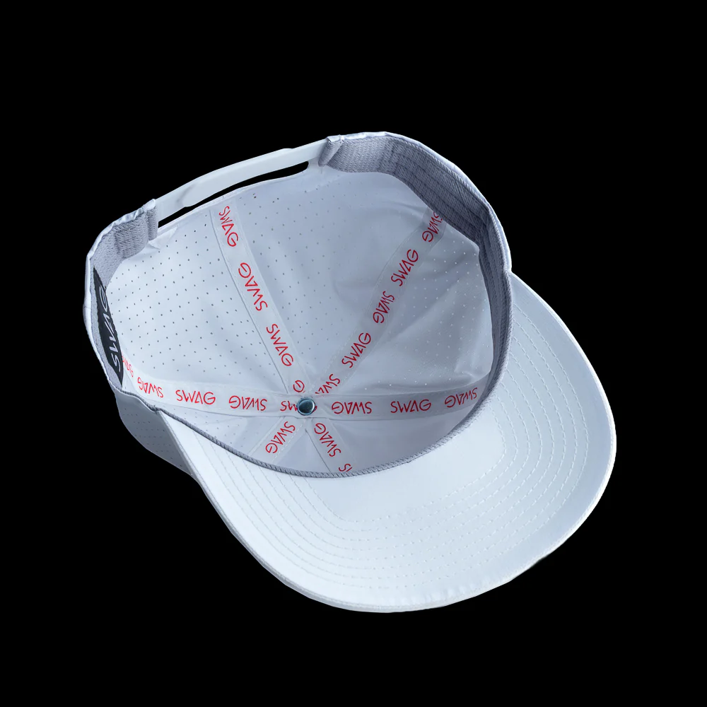 Pink Script White Snapback Hat - Image 4