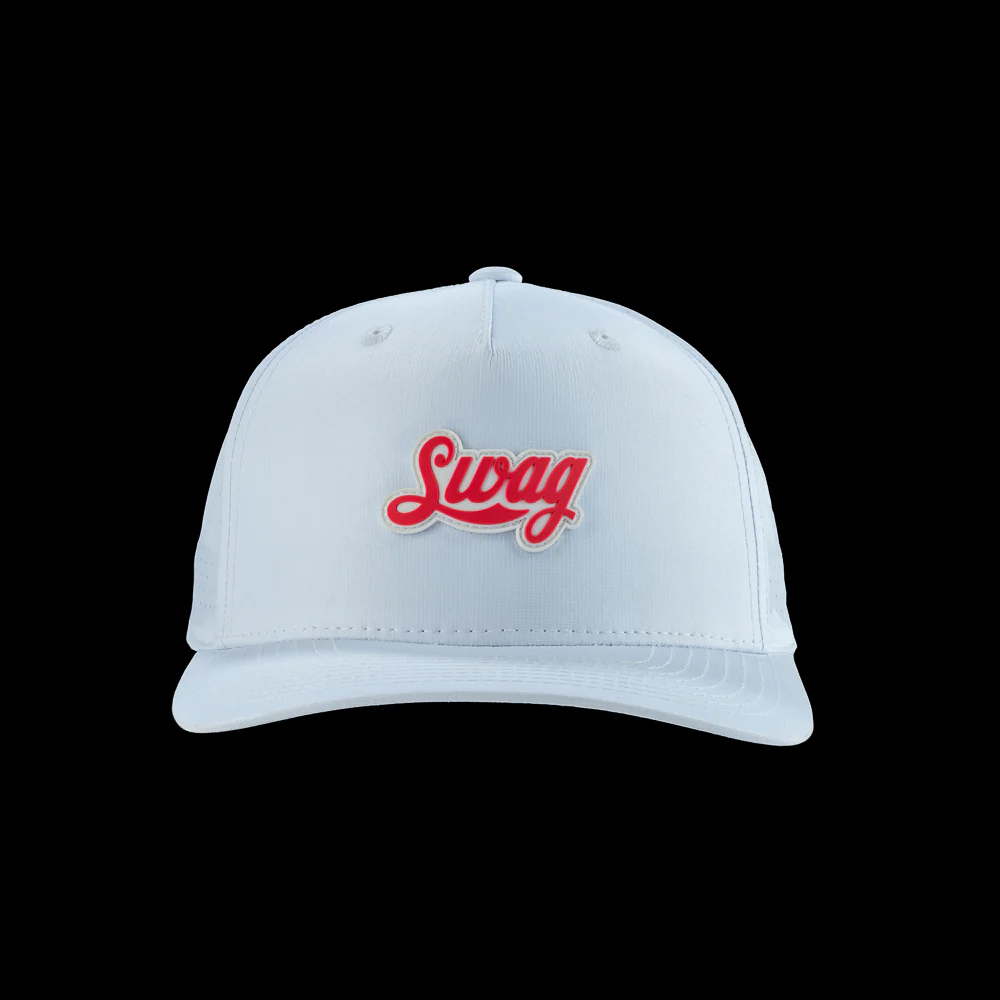 Pink Script White Snapback Hat - Image 7