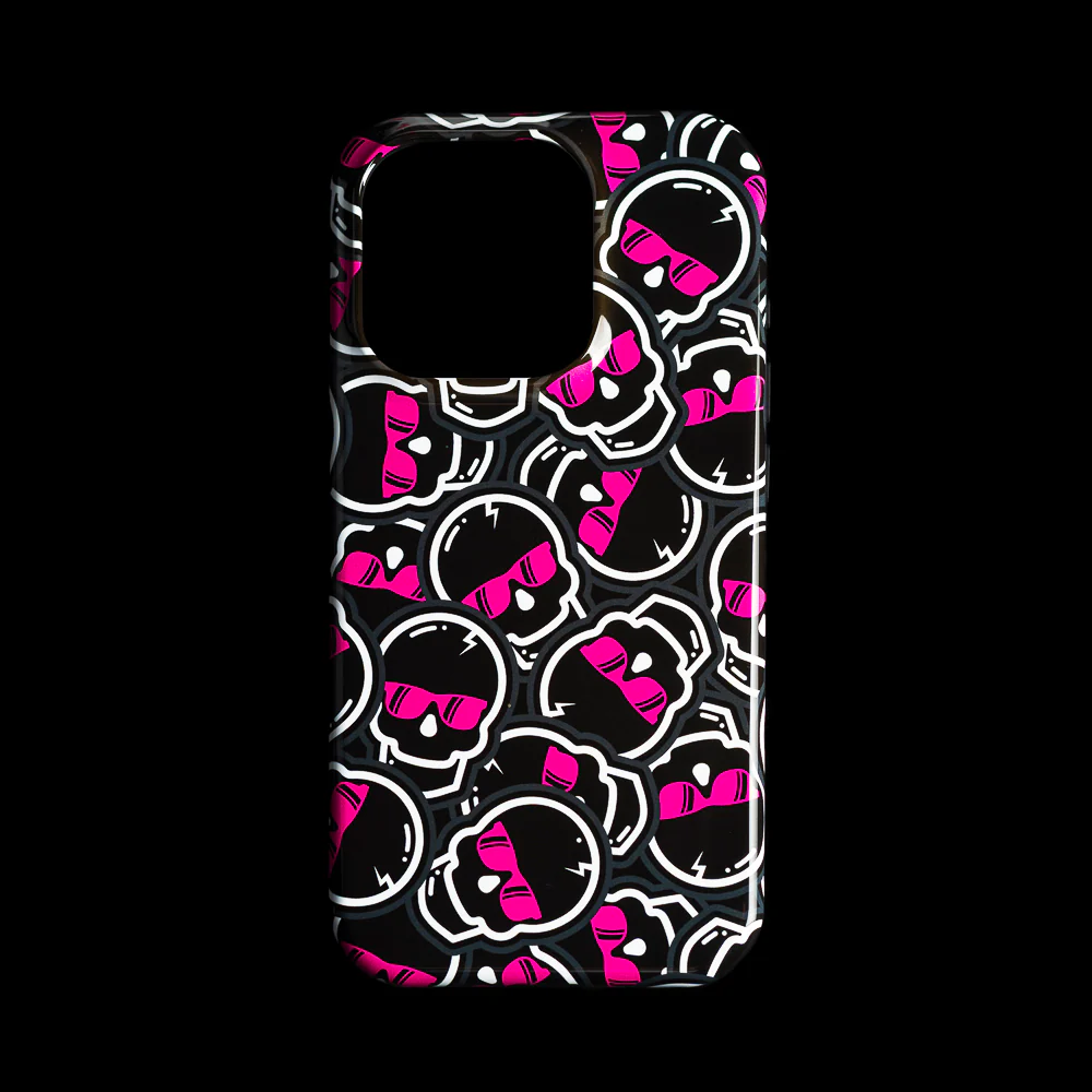 Stacked Skulls Black iPhone Case