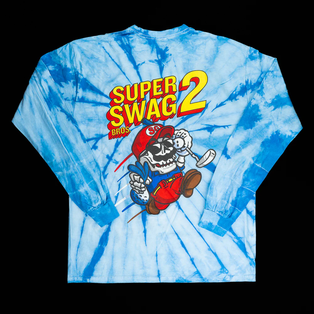 Super SWAG Bros 2 Tie-Dyed Long Sleeve T-Shirt - Image 2