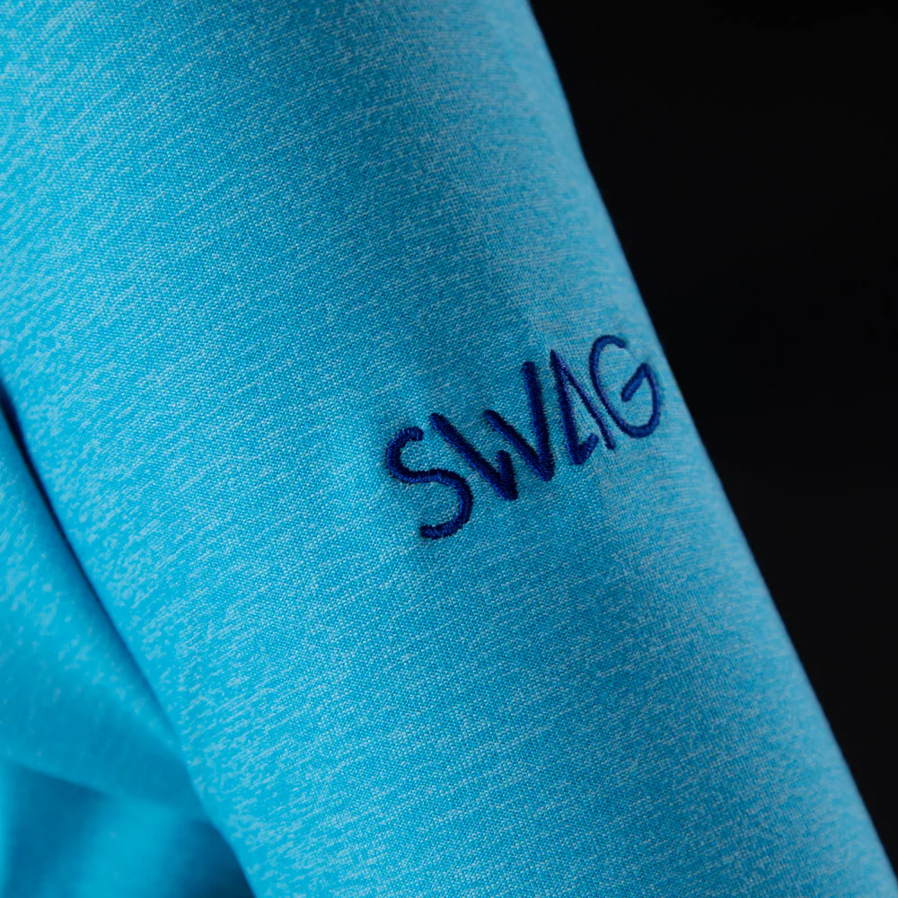 Women's Aqua Navy Skull 1/4 Zip Pullover - Image 3