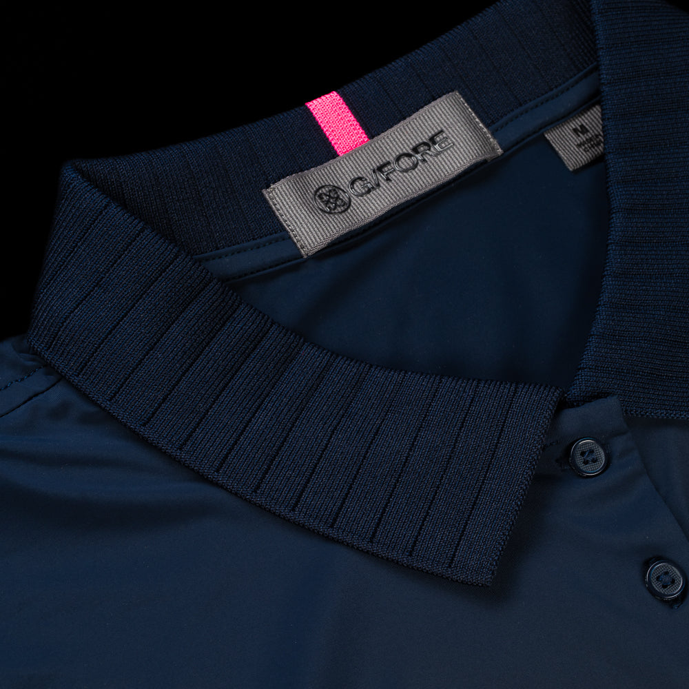Women's G/Fore Navy Pleated Collar Tech Sleeveless Polo - Image 2