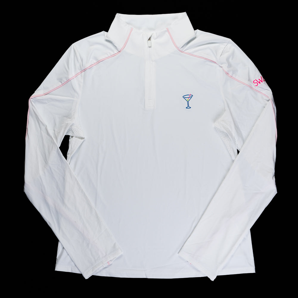 Women's G/Fore White Sun Shield Tech 1/4 Zip Pullover